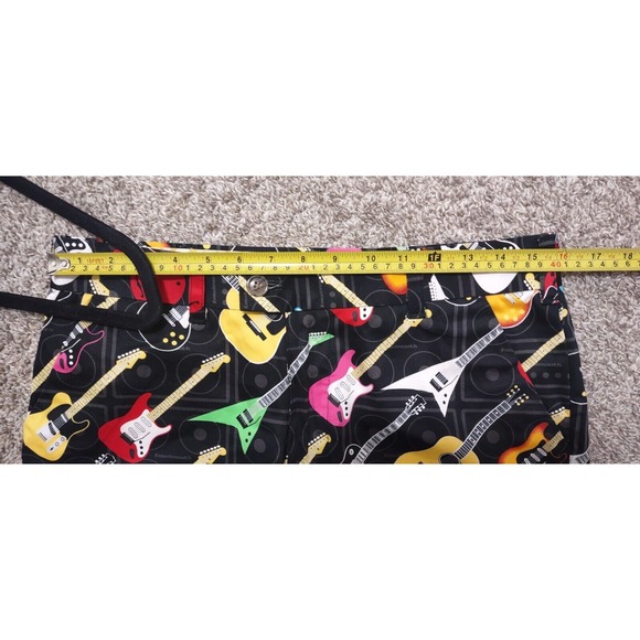 LOUDMOUTH Golf Shorts Mens 30x11" Black Chino Guitar AOP Musician Music Stretch - Picture 9 of 12